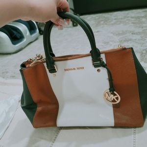 Michael Kids Tri-Color Satchel tan,white ,black